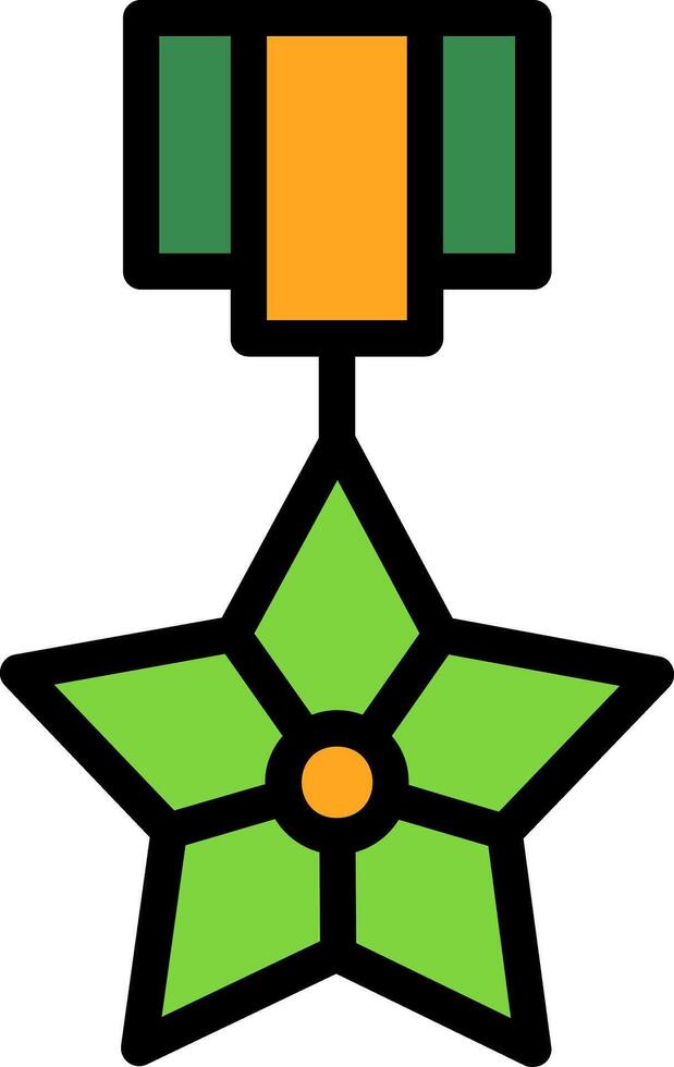 bronce estrella línea lleno icono vector