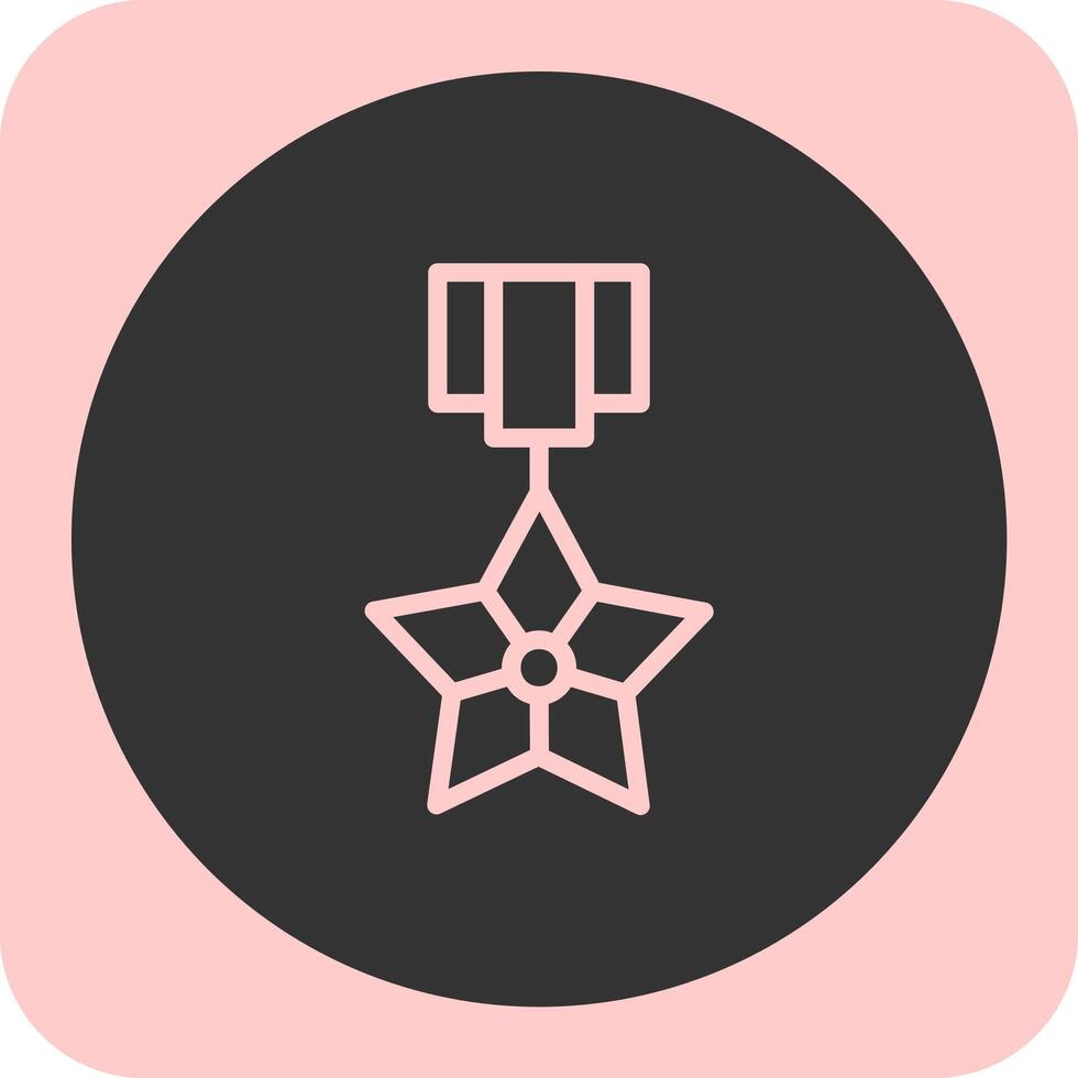 Bronze Star Linear Round Icon vector