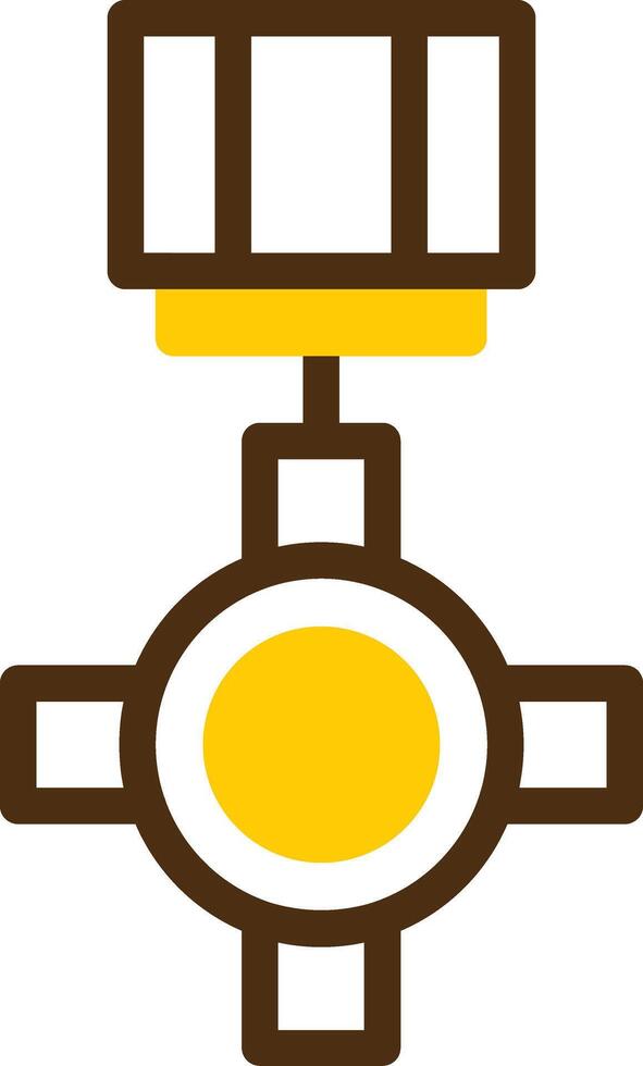 Distinguished Service Cross Yellow Lieanr Circle Icon vector