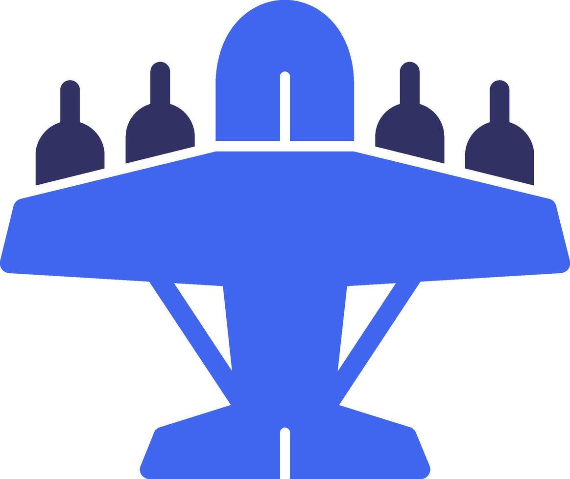 Military aircraft Solid Two Color Icon vector