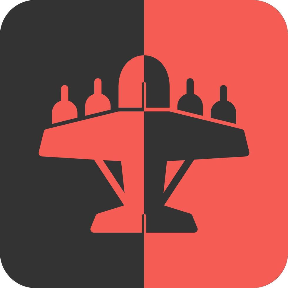 Military aircraft Red Inverse Icon vector