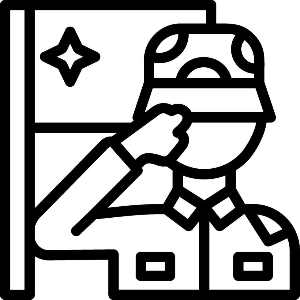 Military salute Line Icon vector