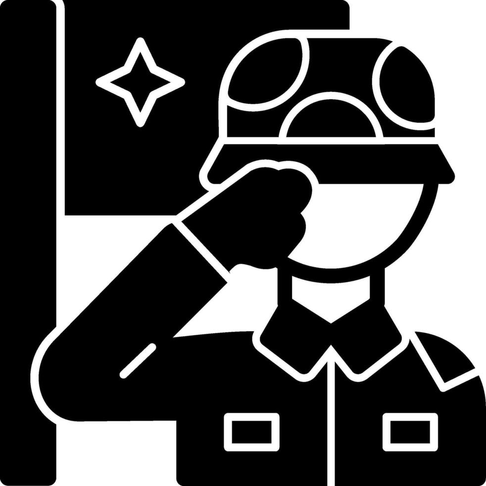 Military salute Glyph Icon vector