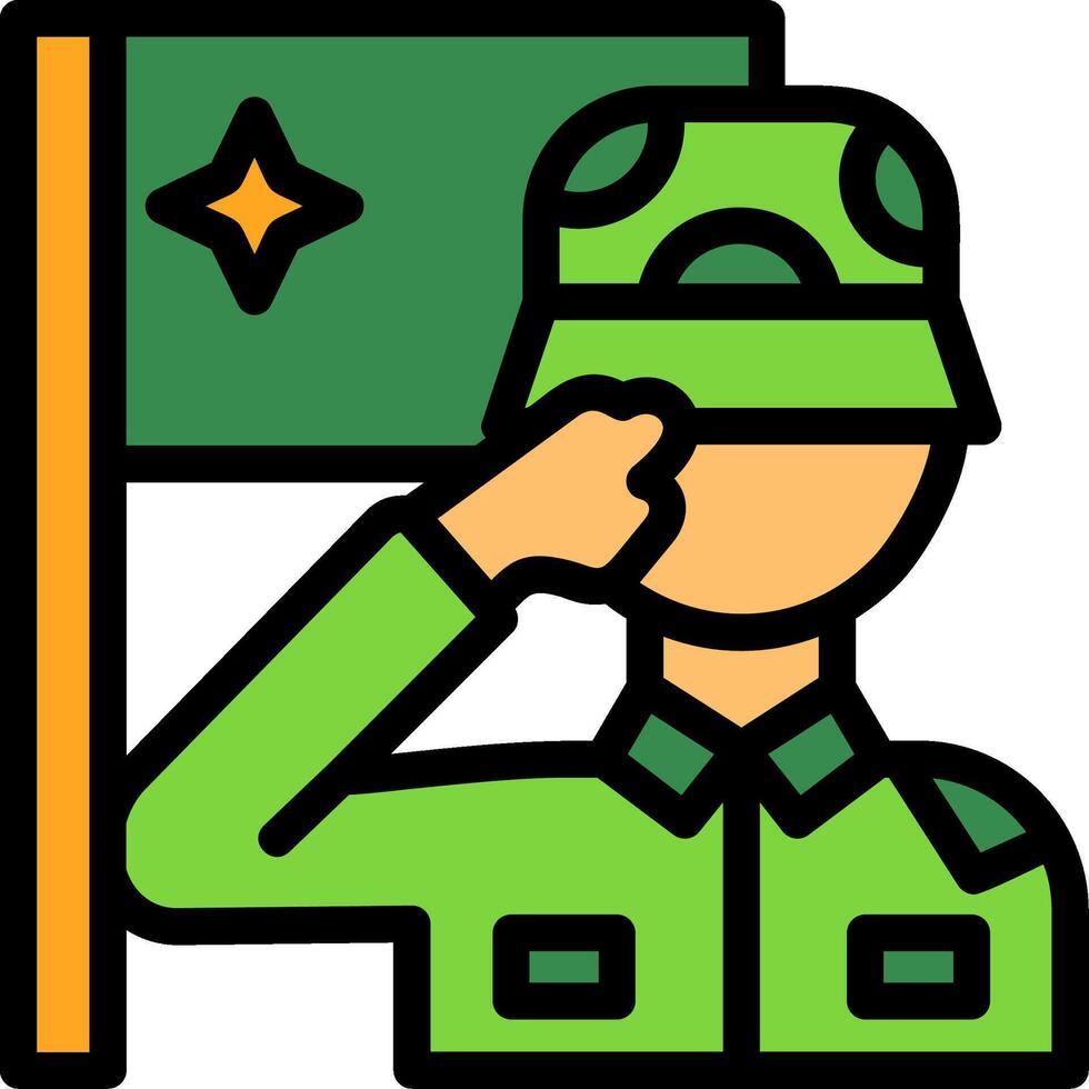 Military salute Line Filled Icon vector