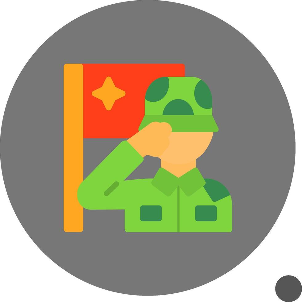 militar saludo plano sombra icono vector