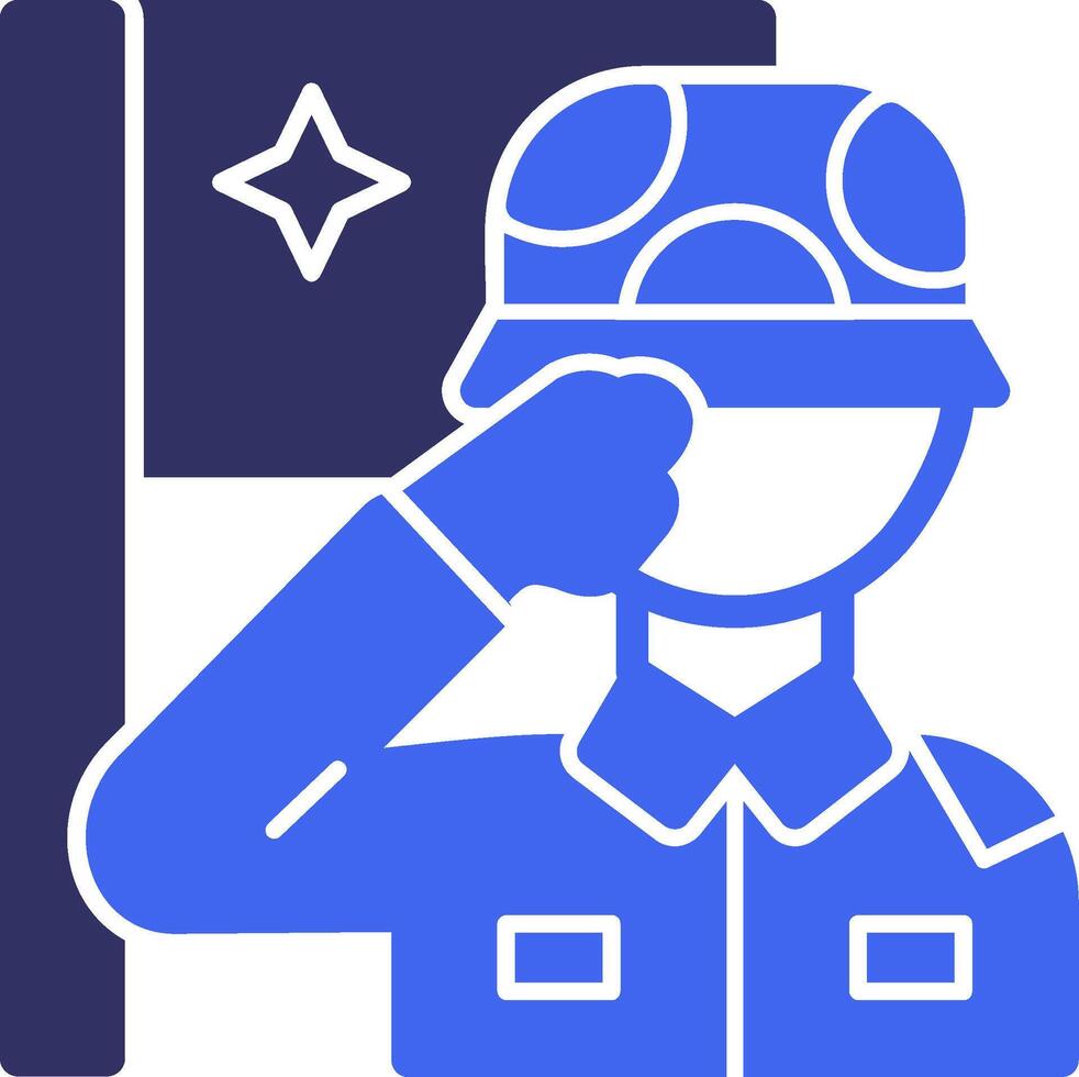 Military salute Solid Two Color Icon vector