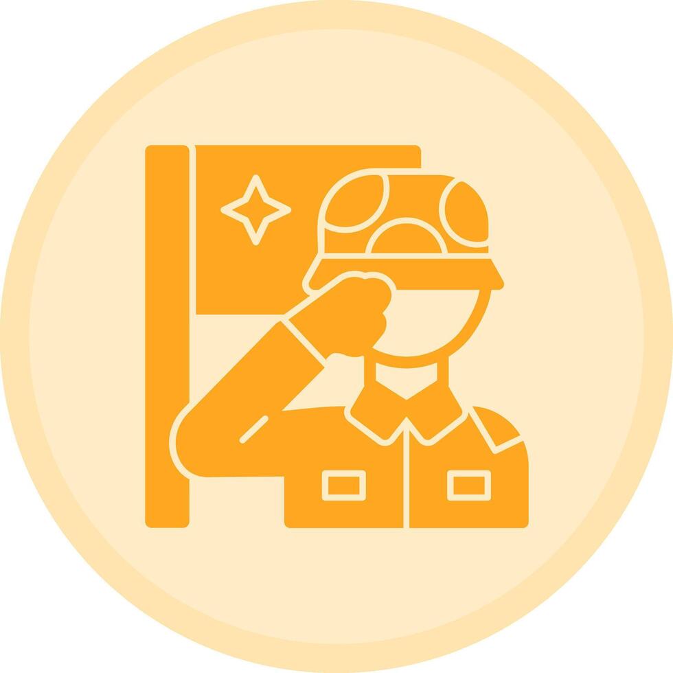 Military salute Multicolor Circle Icon vector