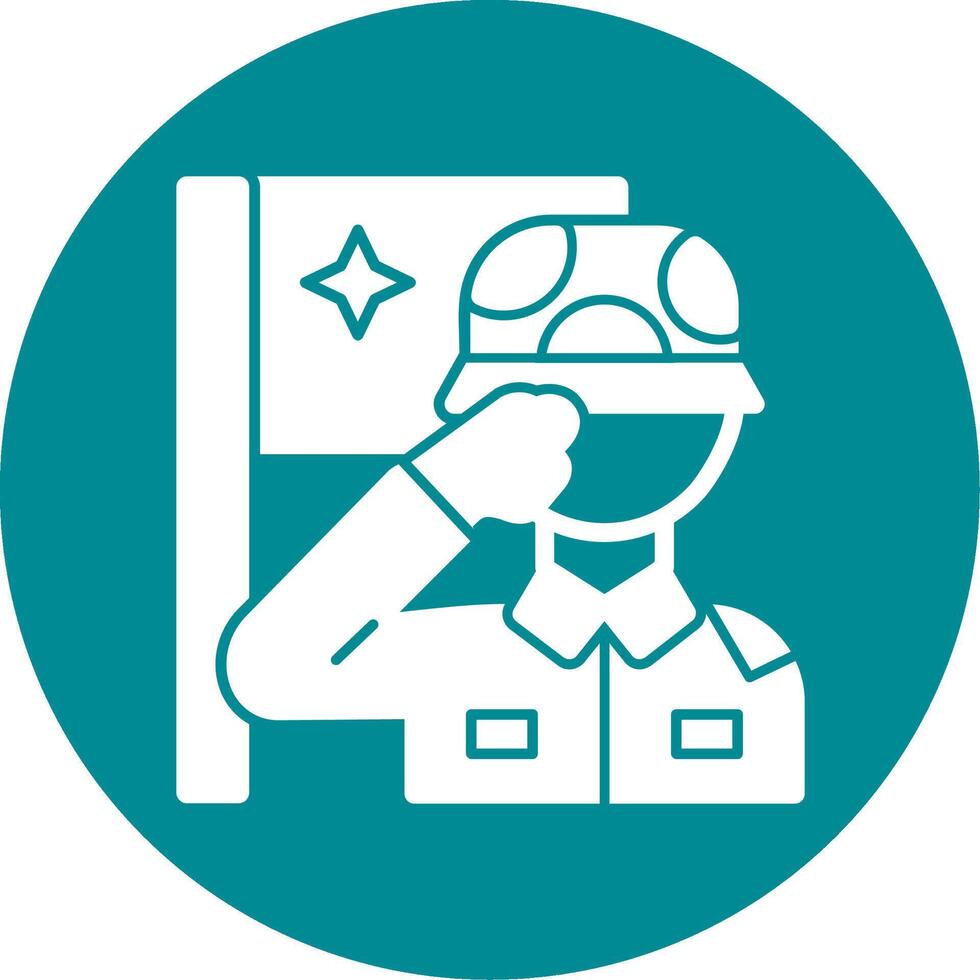 Military salute Glyph Circle Icon vector