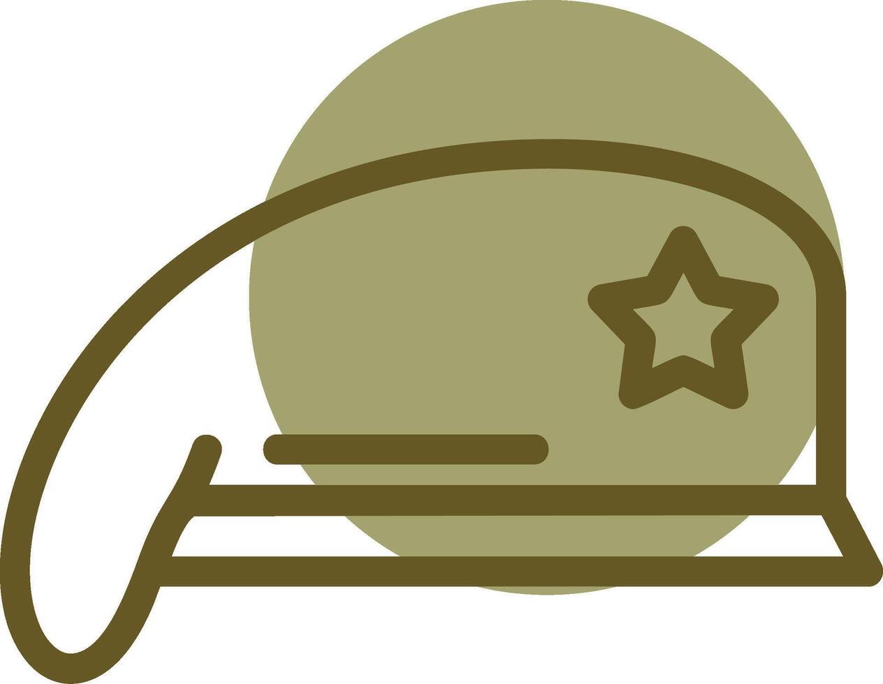 Military beret Linear Circle Icon vector