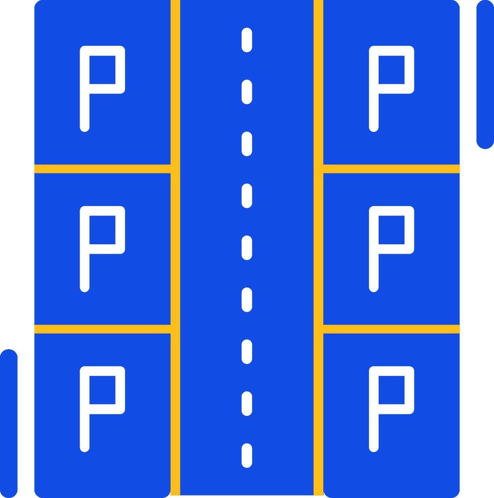 paralelo estacionamiento plano dos color icono vector