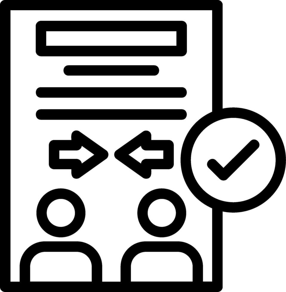 icono de línea de colaboración vector