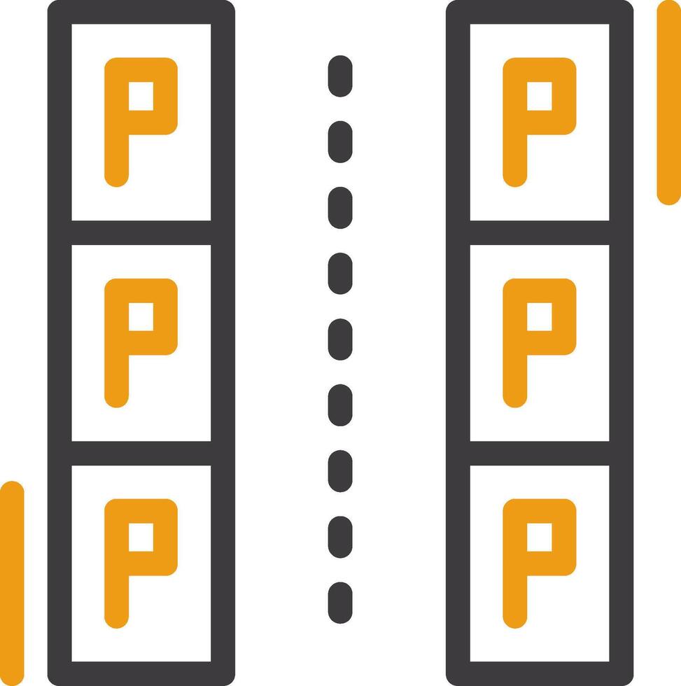 Parallel parking Line Two Color Icon vector