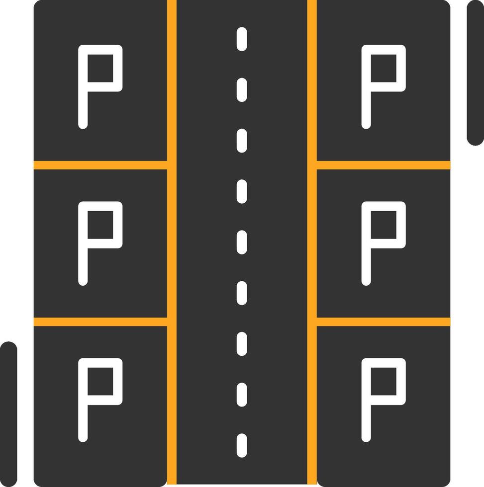 paralelo estacionamiento plano icono vector