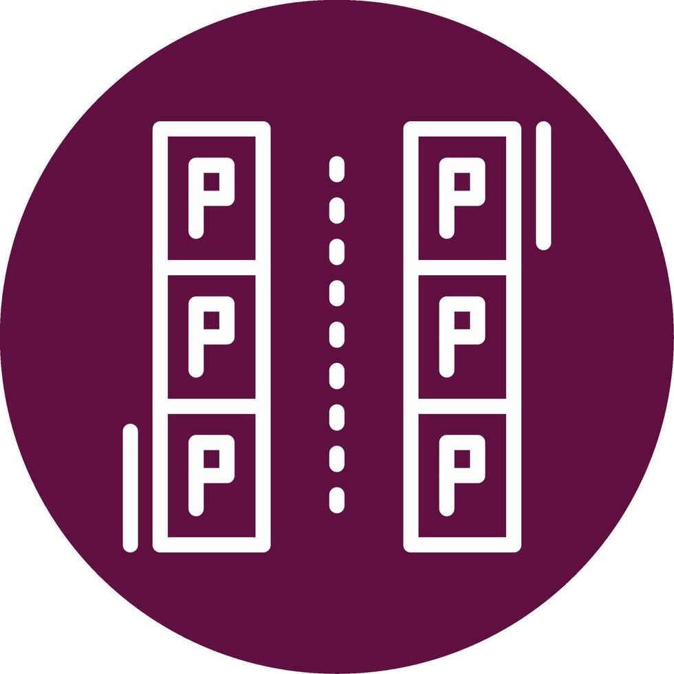 Parallel parking Outline Circle Icon vector