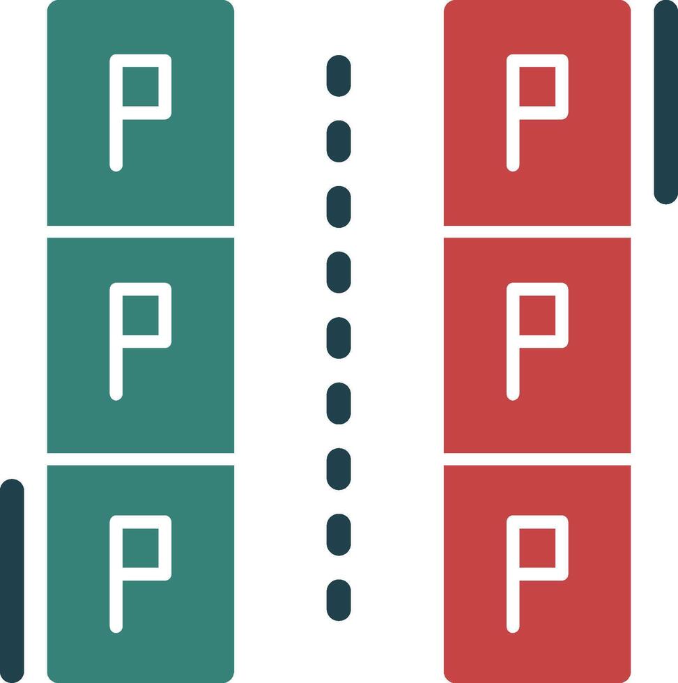 Parallel parking Glyph Two Color Icon vector