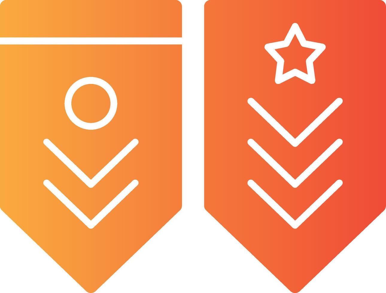 Military rank stripes Solid Multi Gradient Icon vector