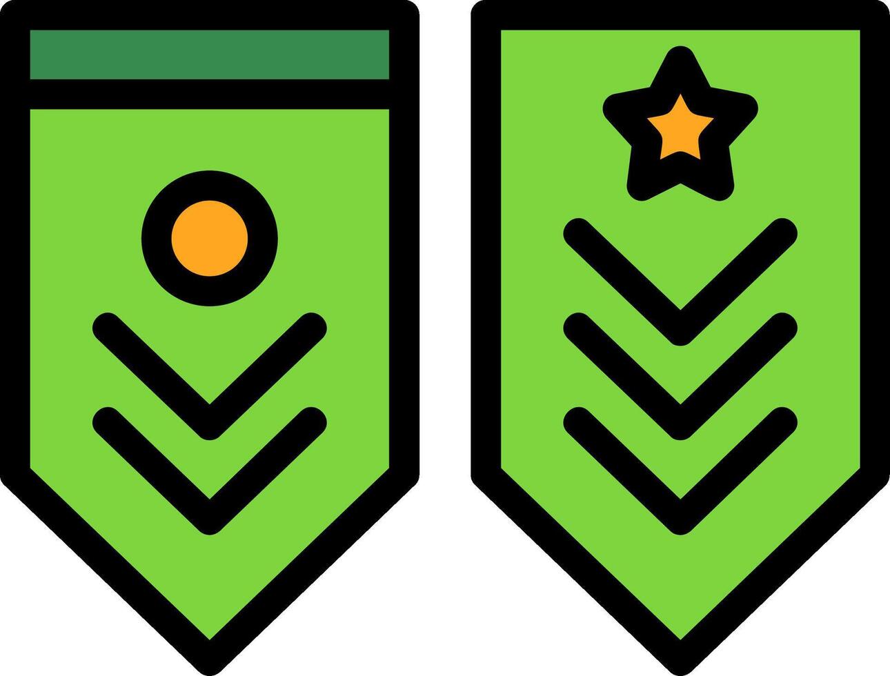 Military rank stripes Line Filled Icon vector