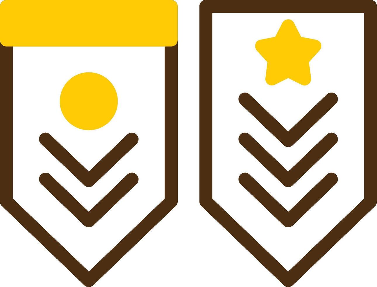 Military rank stripes Yellow Lieanr Circle Icon vector