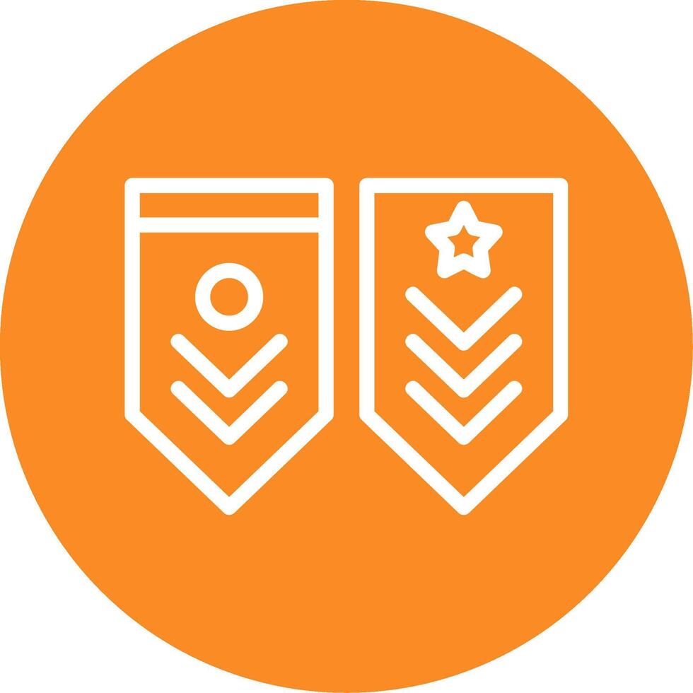 Military rank stripes Outline Circle Icon vector