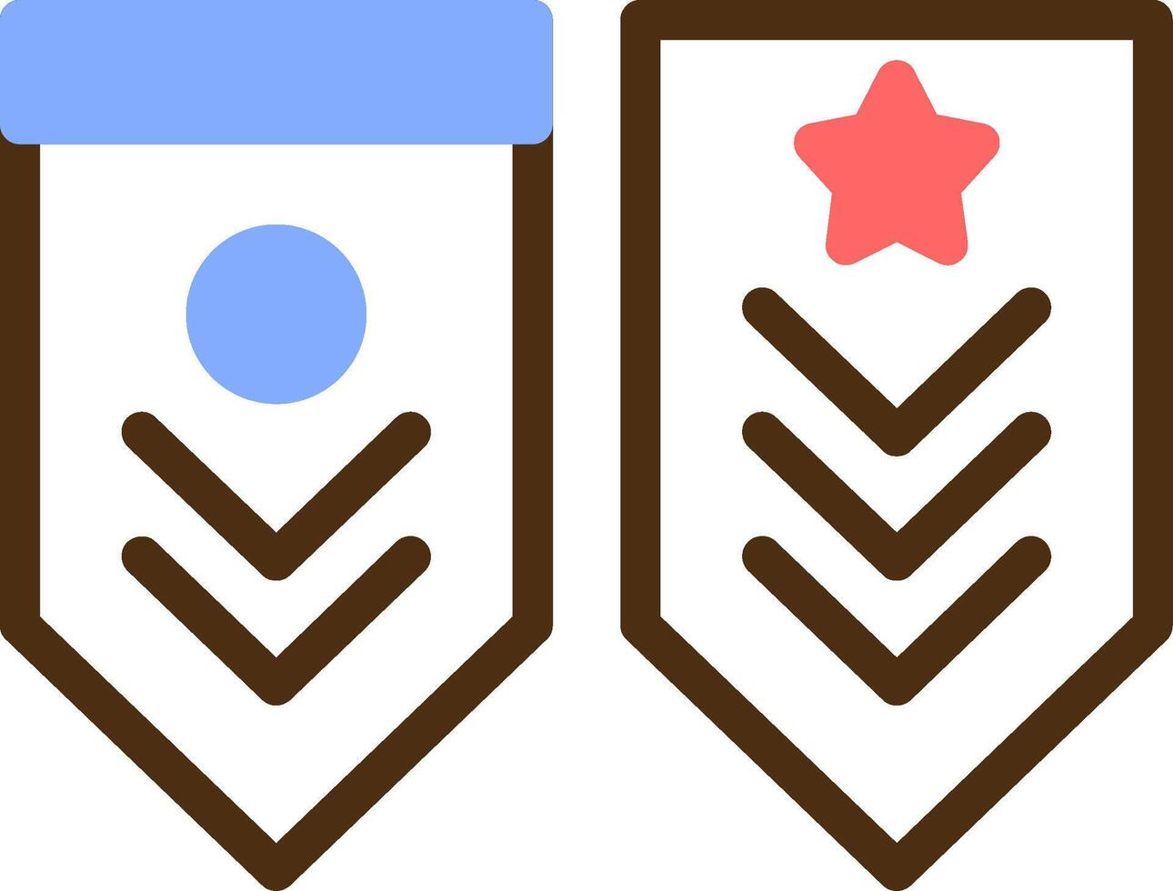 Military rank stripes Color Filled Icon vector