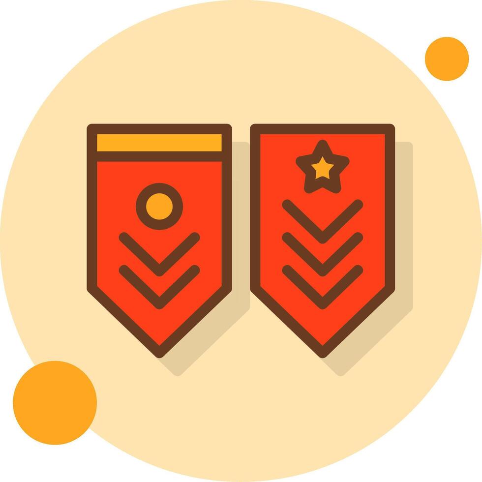 Military rank stripes Filled Shadow Circle Icon vector