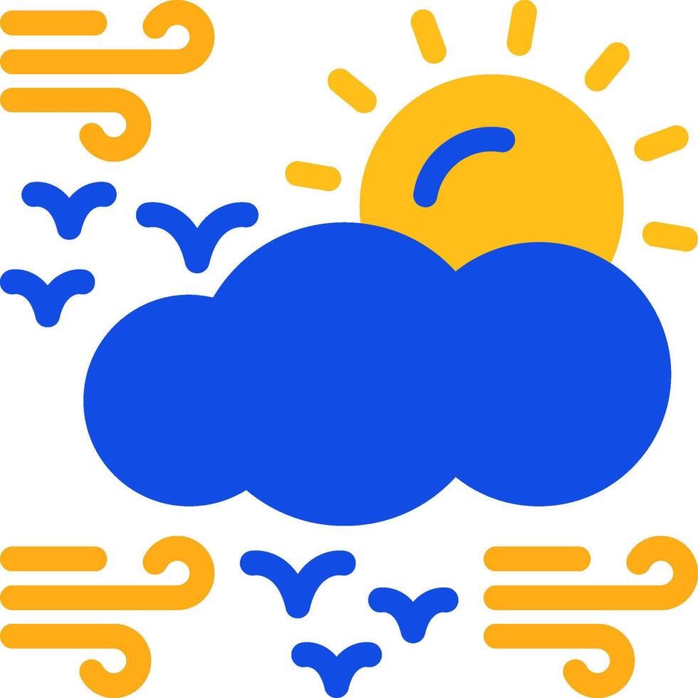 Sunny Flat Two Color Icon vector
