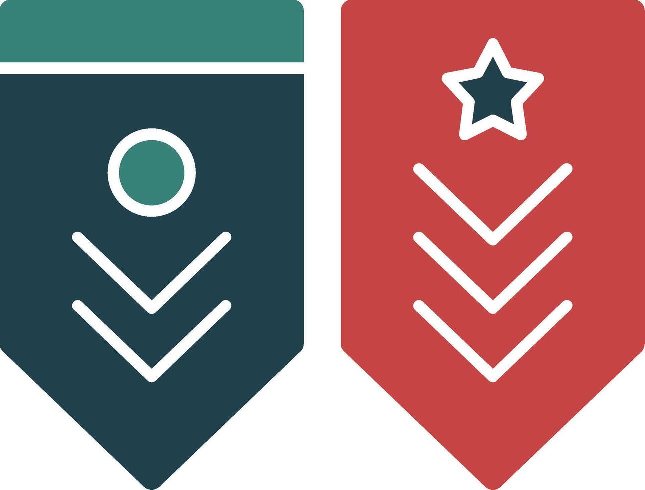 Military rank stripes Glyph Two Color Icon vector