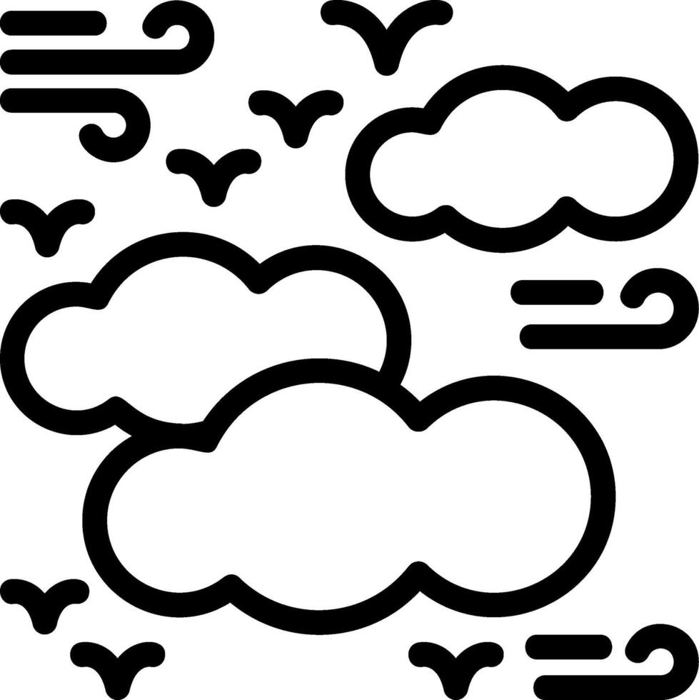 Cloudy Line Icon vector