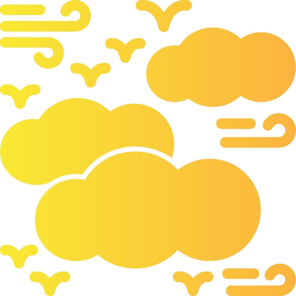Cloudy Solid Multi Gradient Icon vector