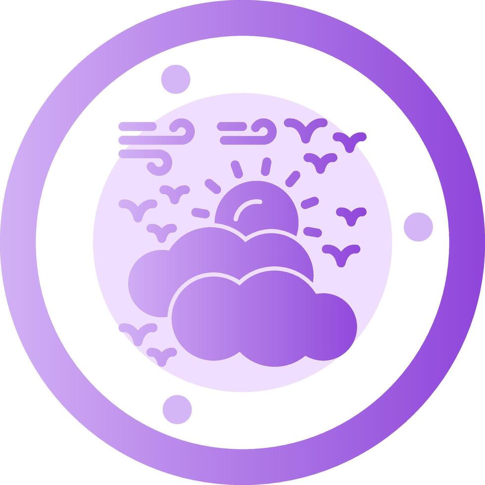 Partly cloudy Glyph Gradient Icon vector