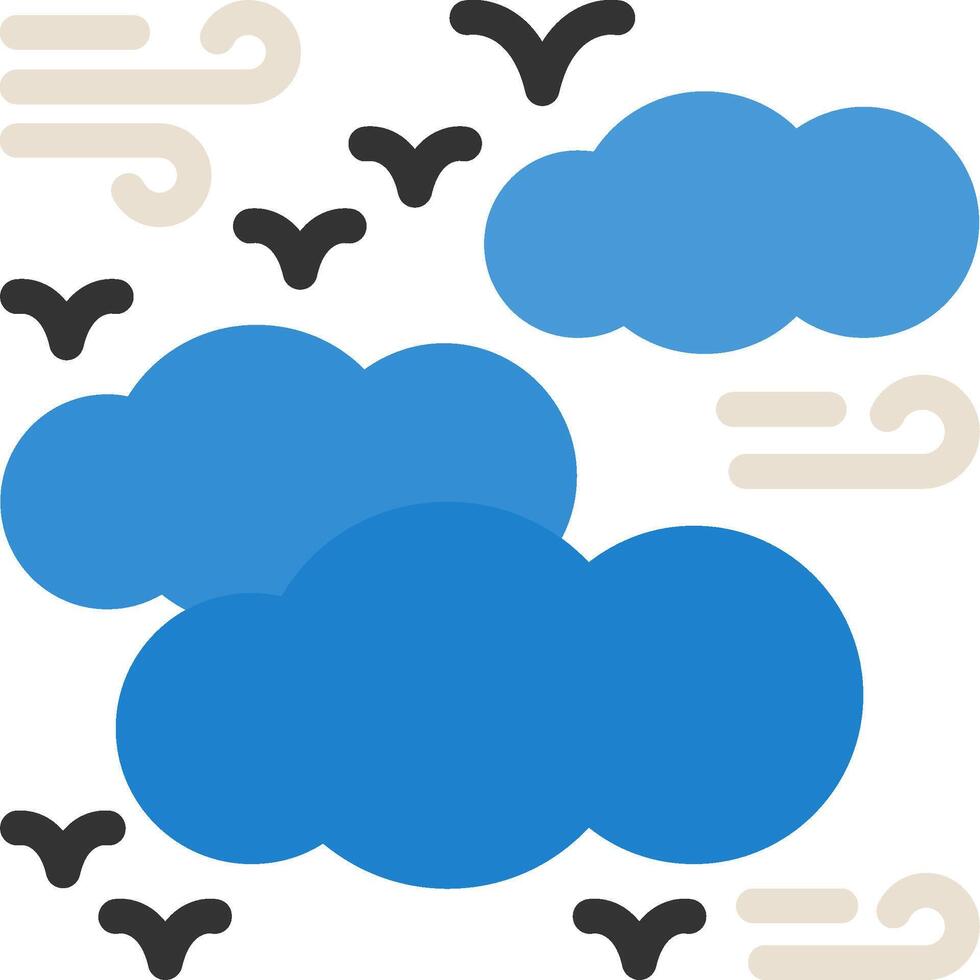 Cloudy Flat Icon vector