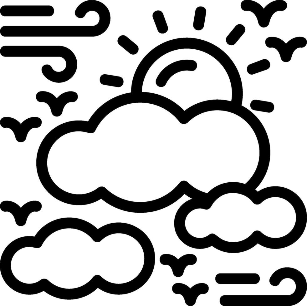 Overcast Line Icon vector