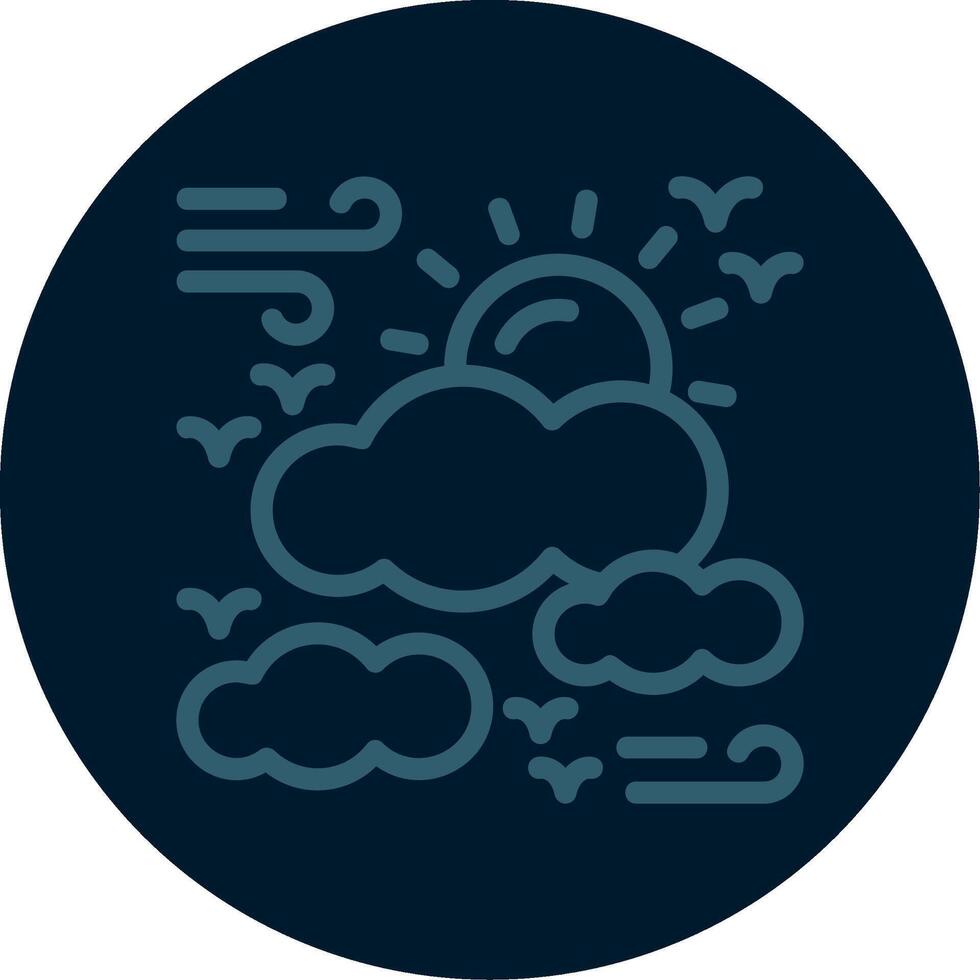 Overcast Line Multi color Icon vector