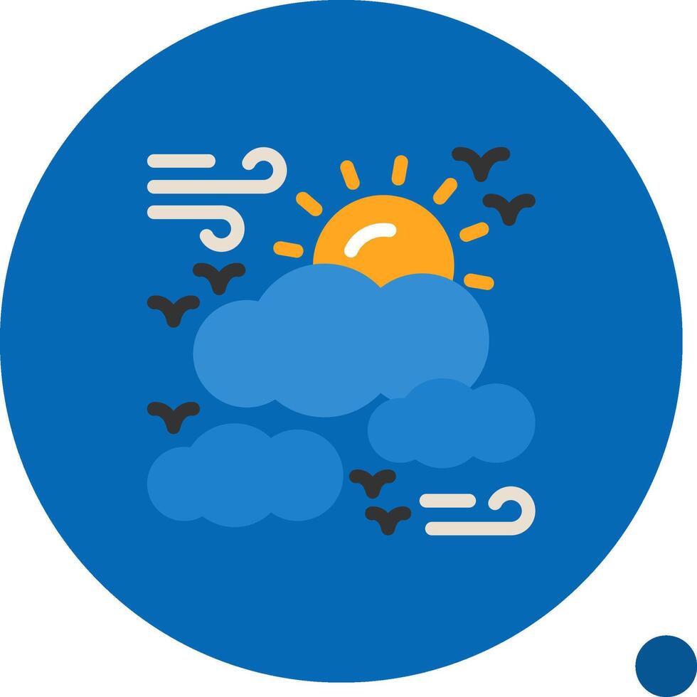 Overcast Flat Shadow Icon vector