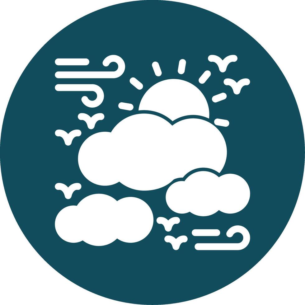 Overcast Glyph Circle Icon vector