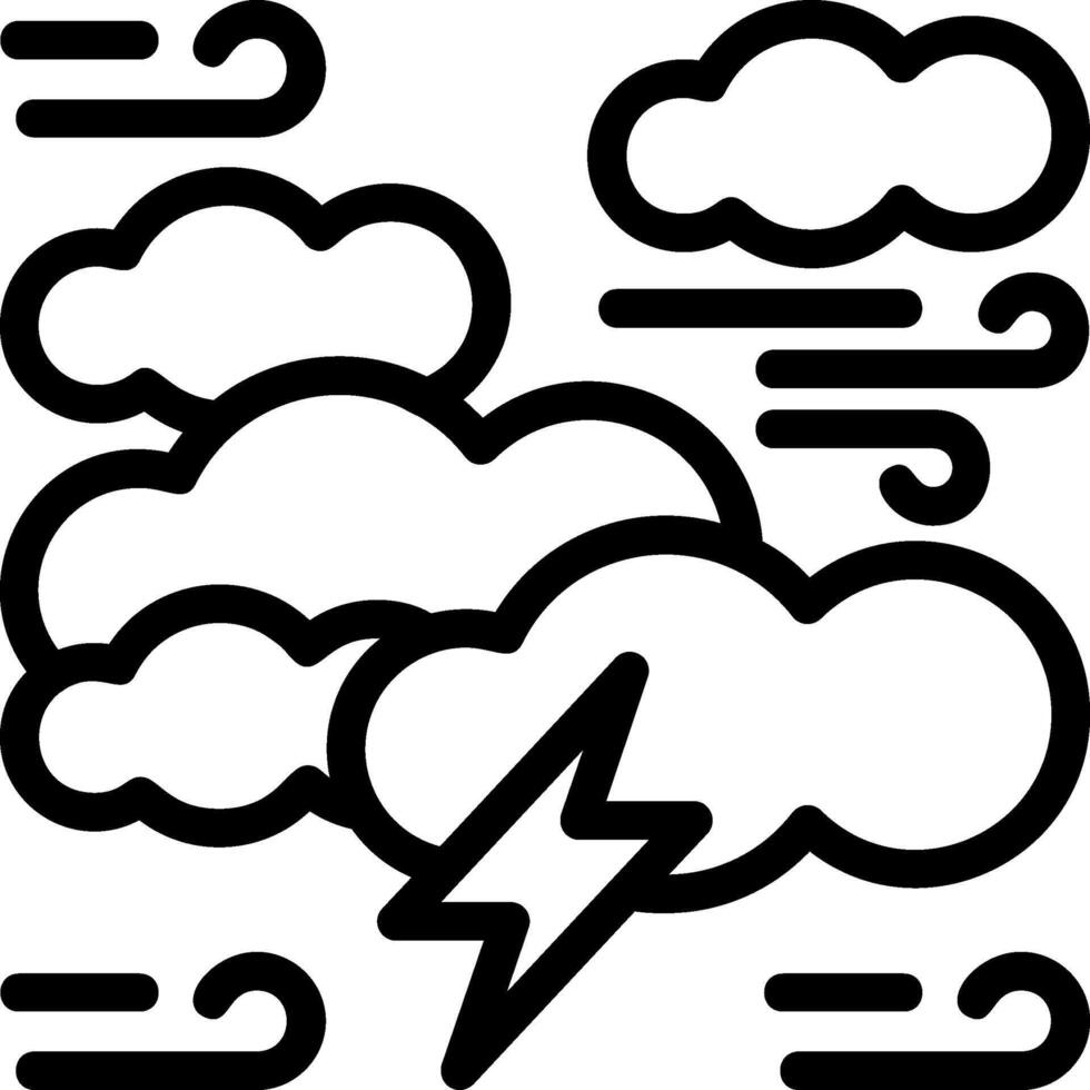 Thunderstorm Line Icon vector