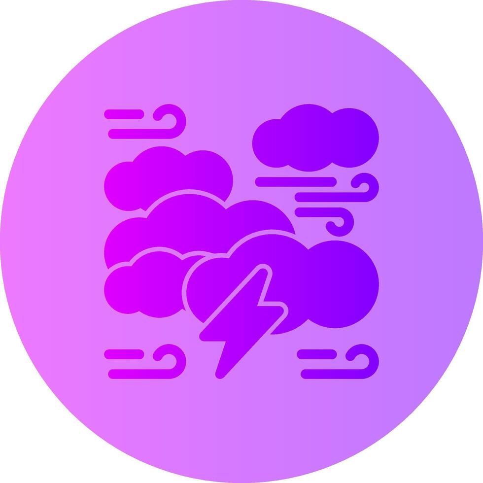 Thunderstorm Gradient Circle Icon vector