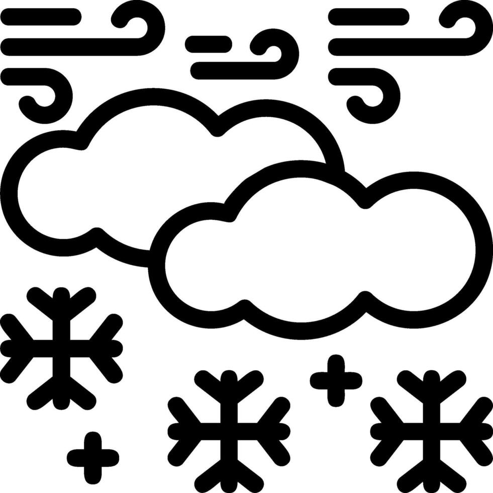 icono de línea de nieve vector
