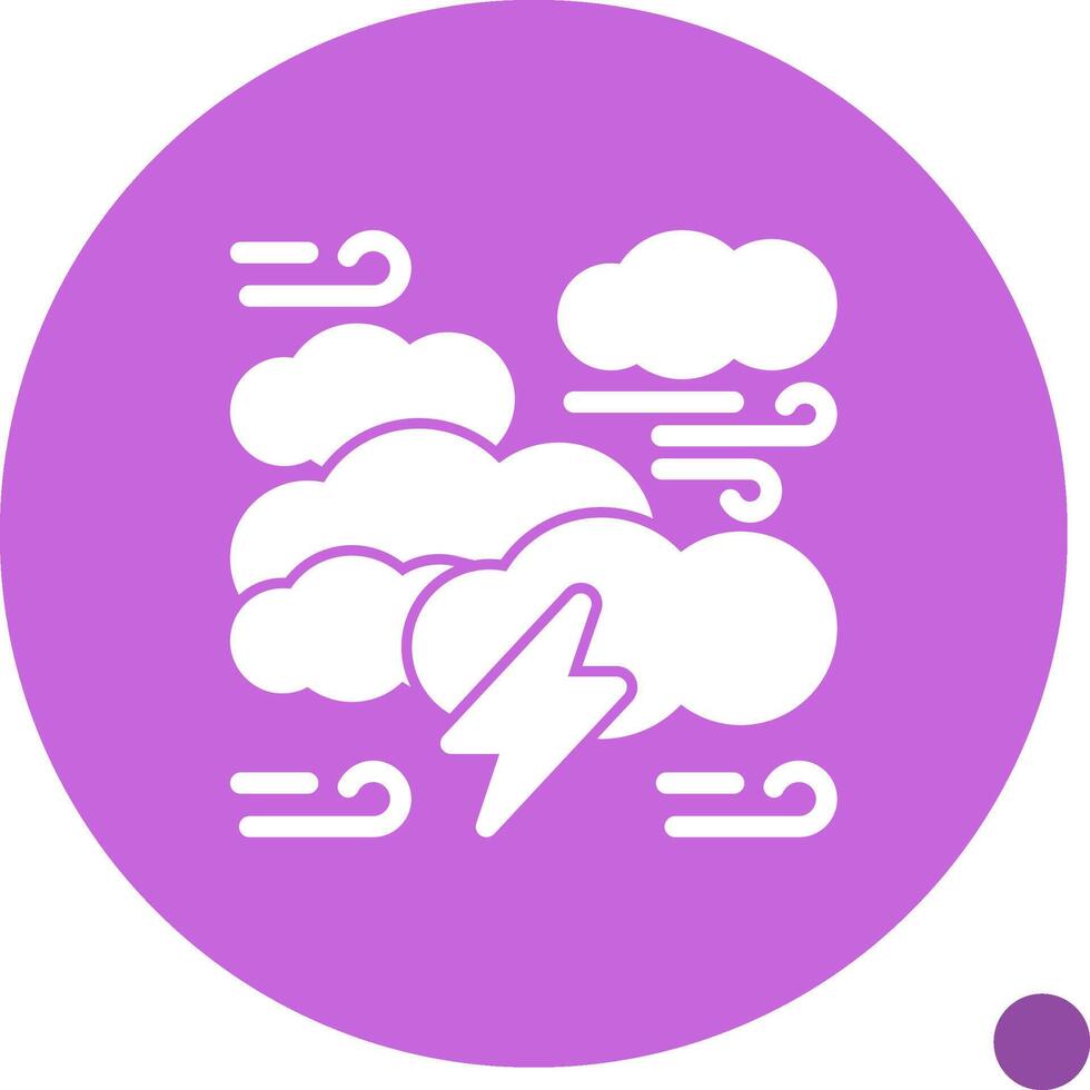 Thunderstorm Glyph Shadow Icon vector