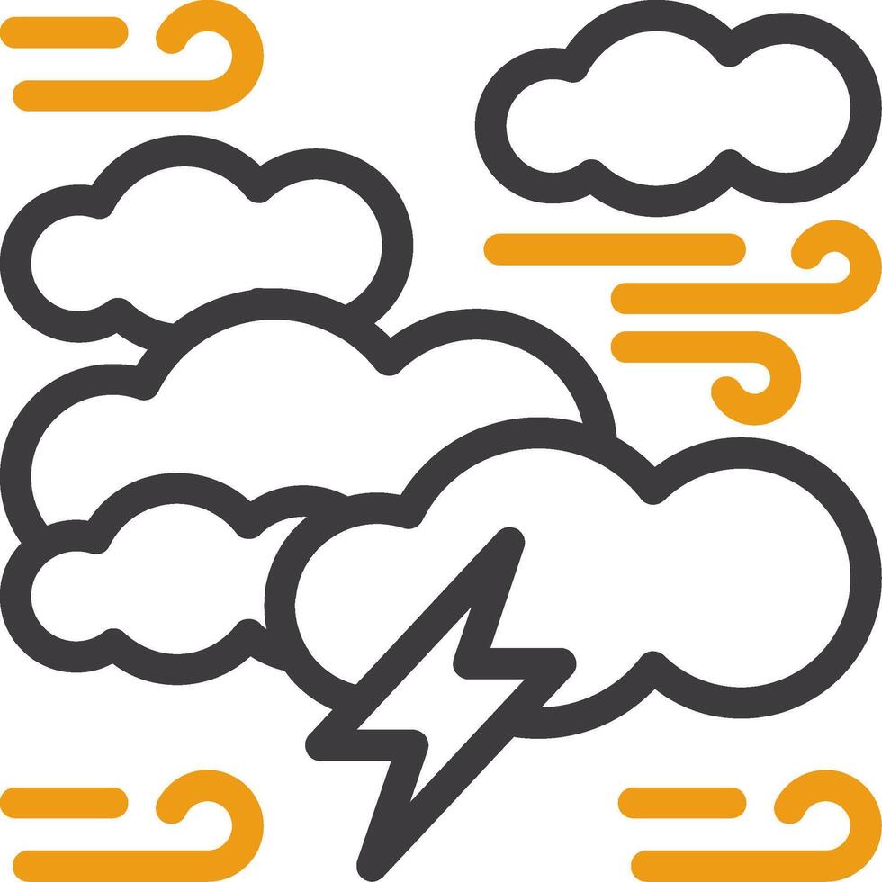 Thunderstorm Line Two Color Icon vector