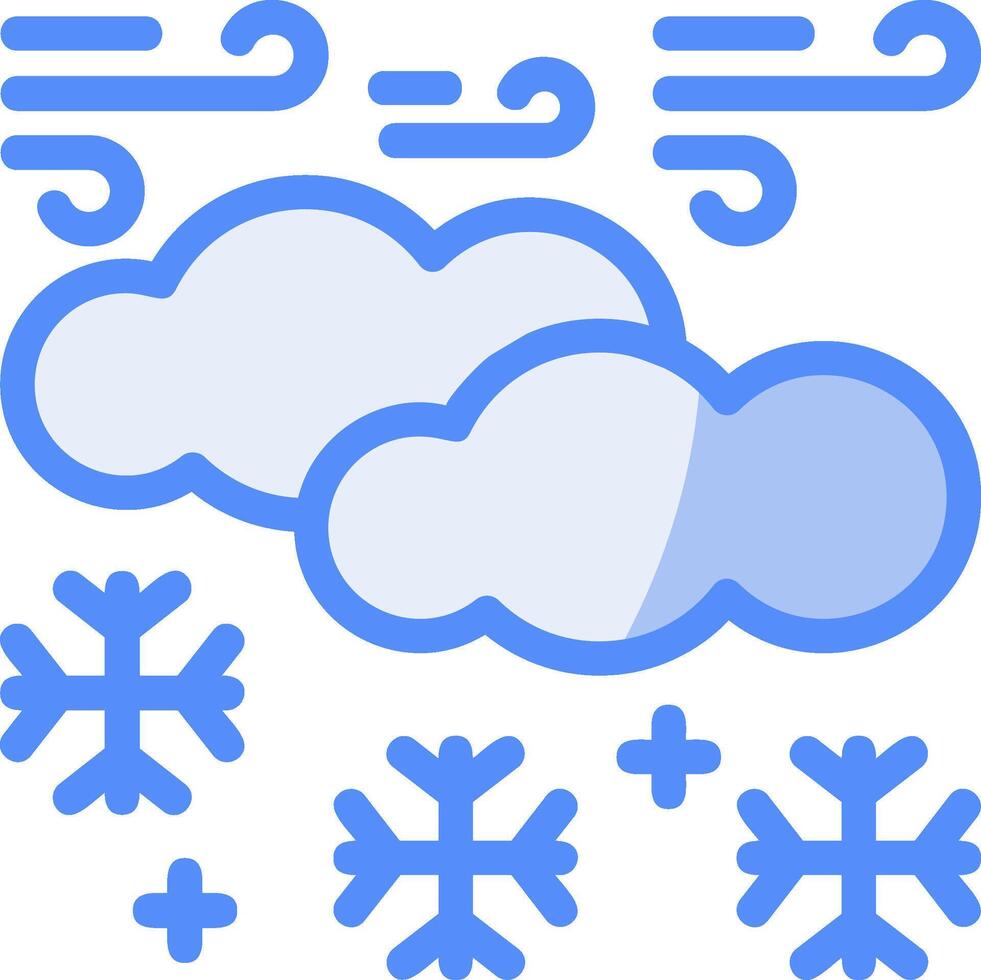 Snow Line Filled Blue Icon vector