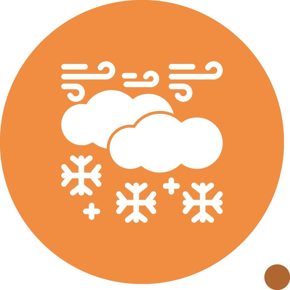 Snow Glyph Shadow Icon vector