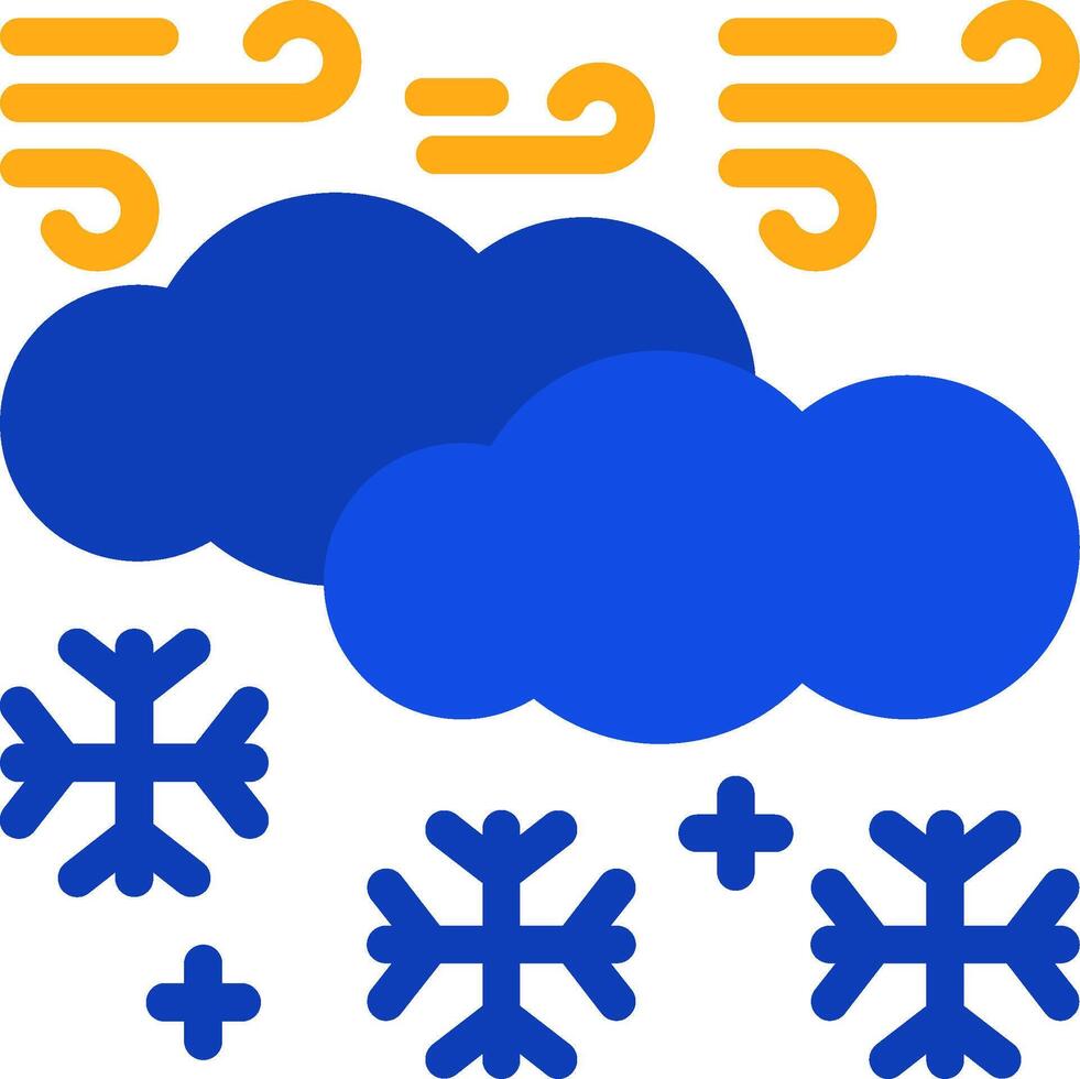 nieve plano dos color icono vector