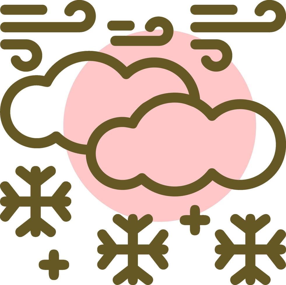 Snow Linear Circle Icon vector