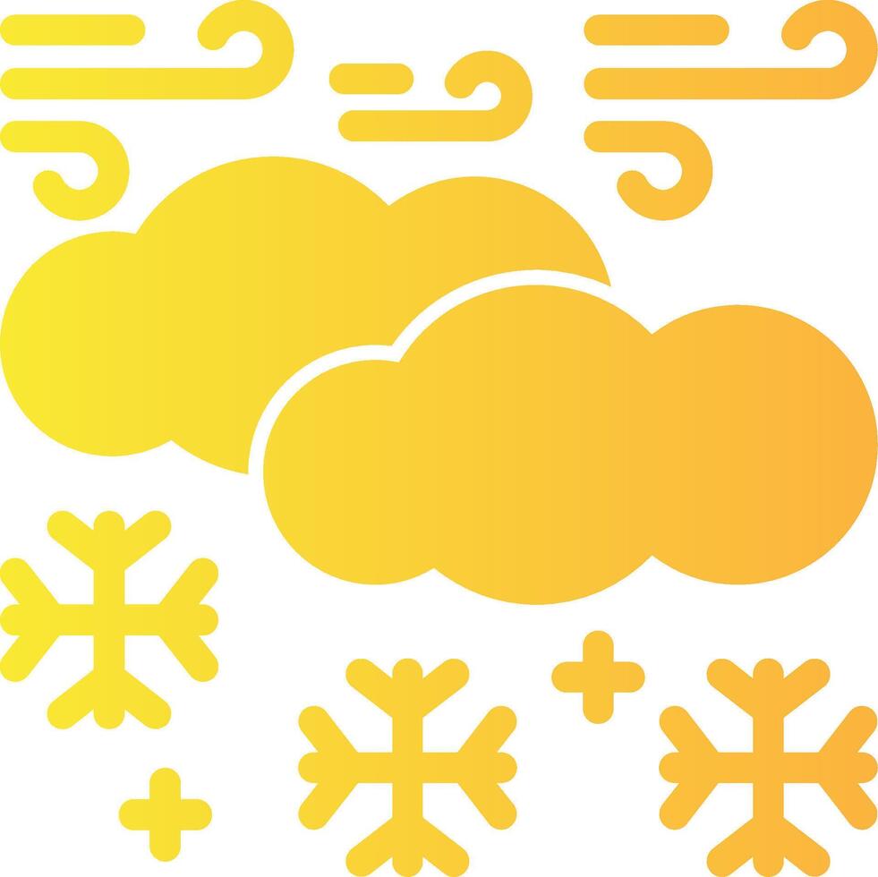 Snow Solid Multi Gradient Icon vector