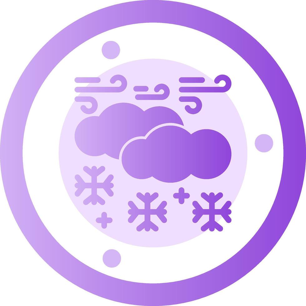 nieve glifo degradado icono vector