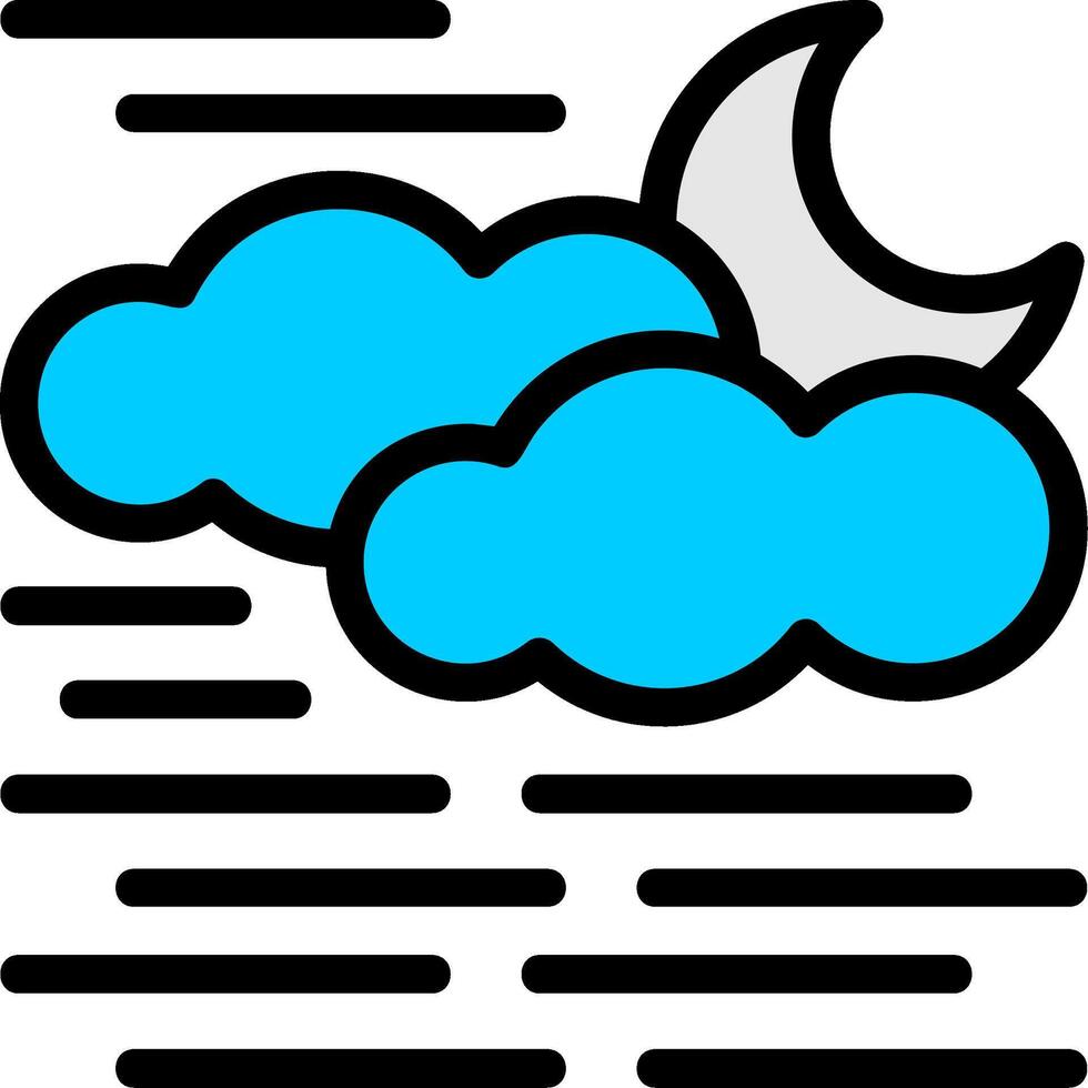 Fog Line Filled Icon vector