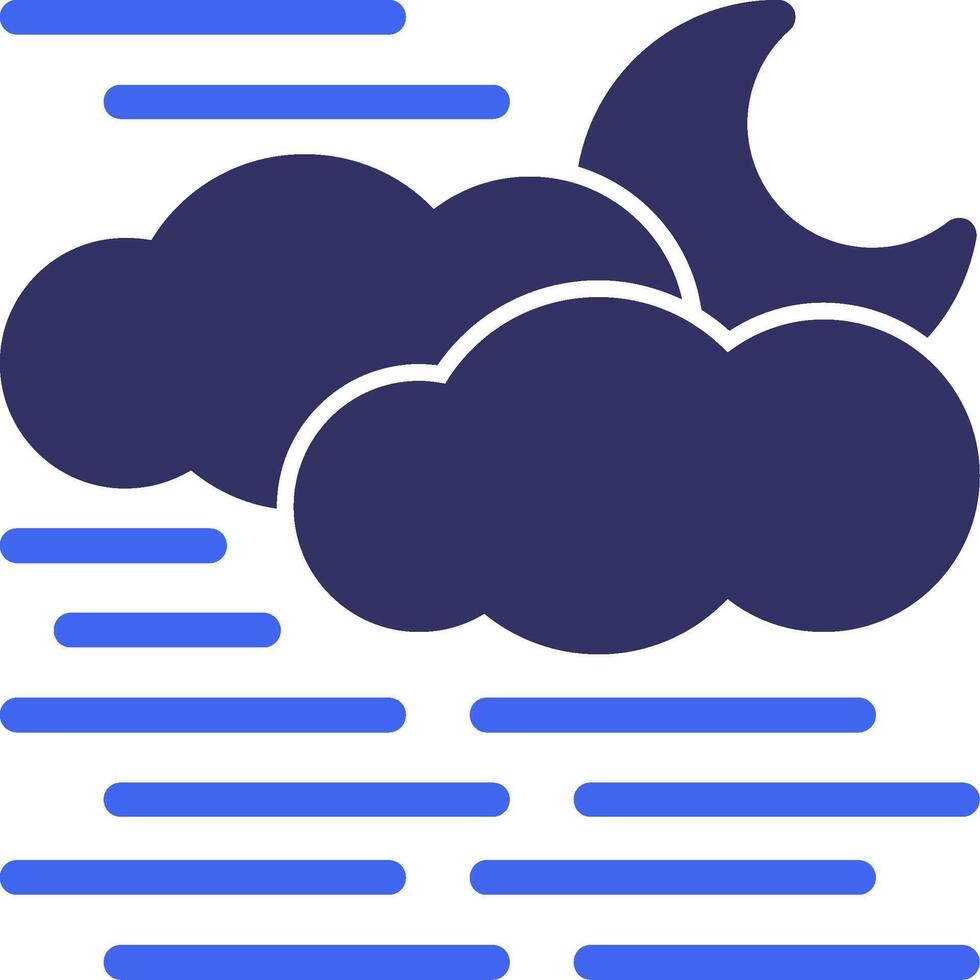 Fog Solid Two Color Icon vector