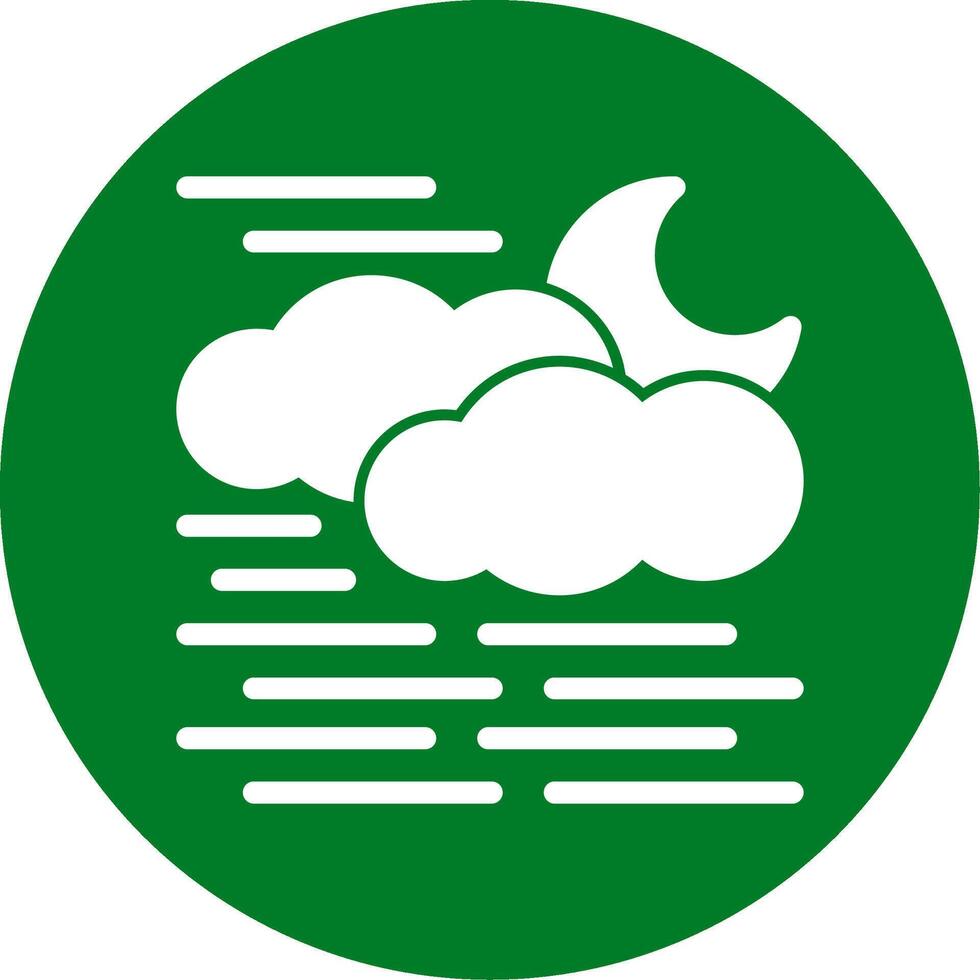 Fog Glyph Circle Icon vector