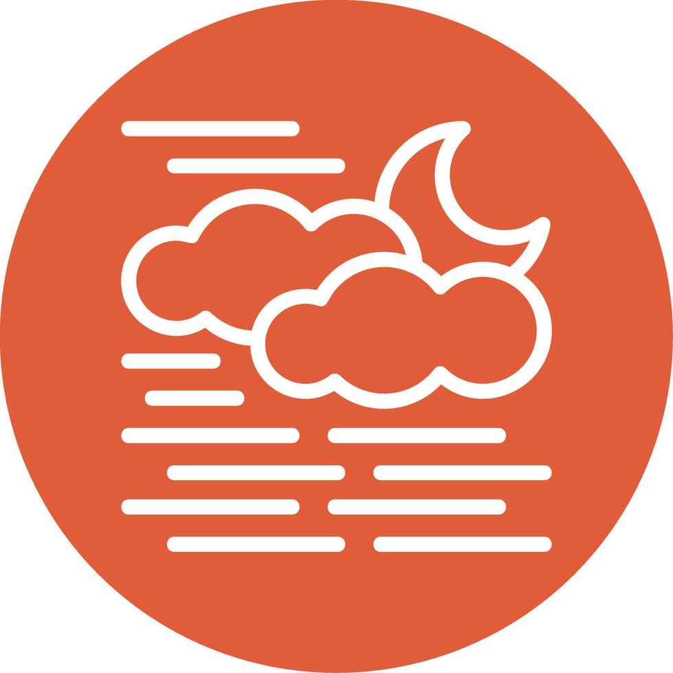 Fog Outline Circle Icon vector